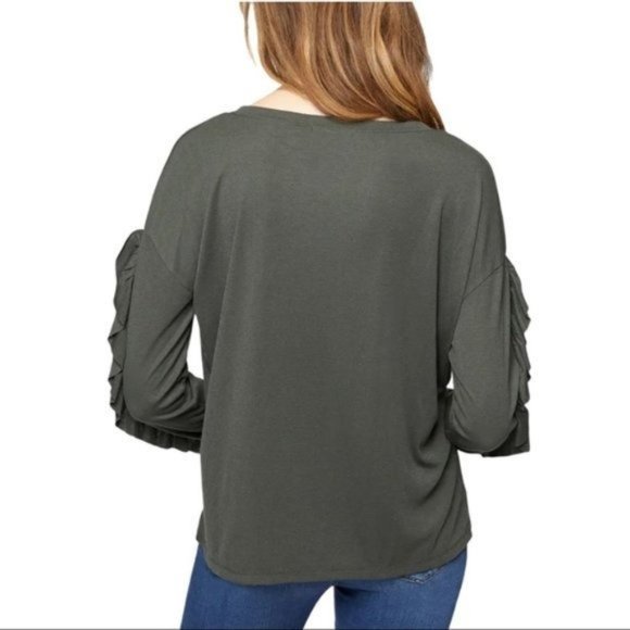 SANCTUARY | Leona Ruffle Sleeve Sweater Green NWT - Size XS - Picture 3 of 3